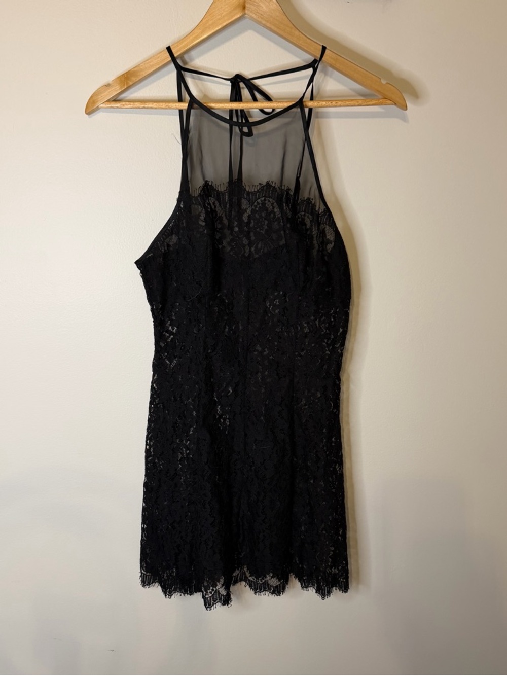Victoria’s Secret Black Lace Mesh Babydoll Chemise Lingerie Sleepwear S